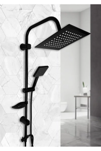 Siyah Lüks Paslanmaz Tepe Robot Duş Başlığı Seti Farah